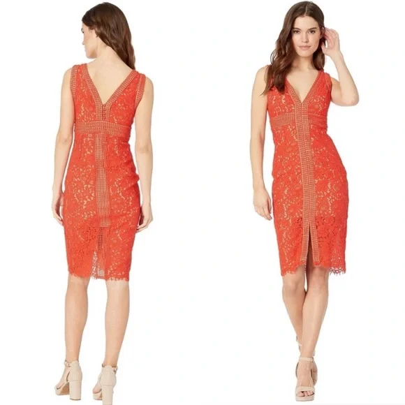 Bardot | Dresses | New Bardot Morgan Lace Sheath Dress In Orange | Poshmark